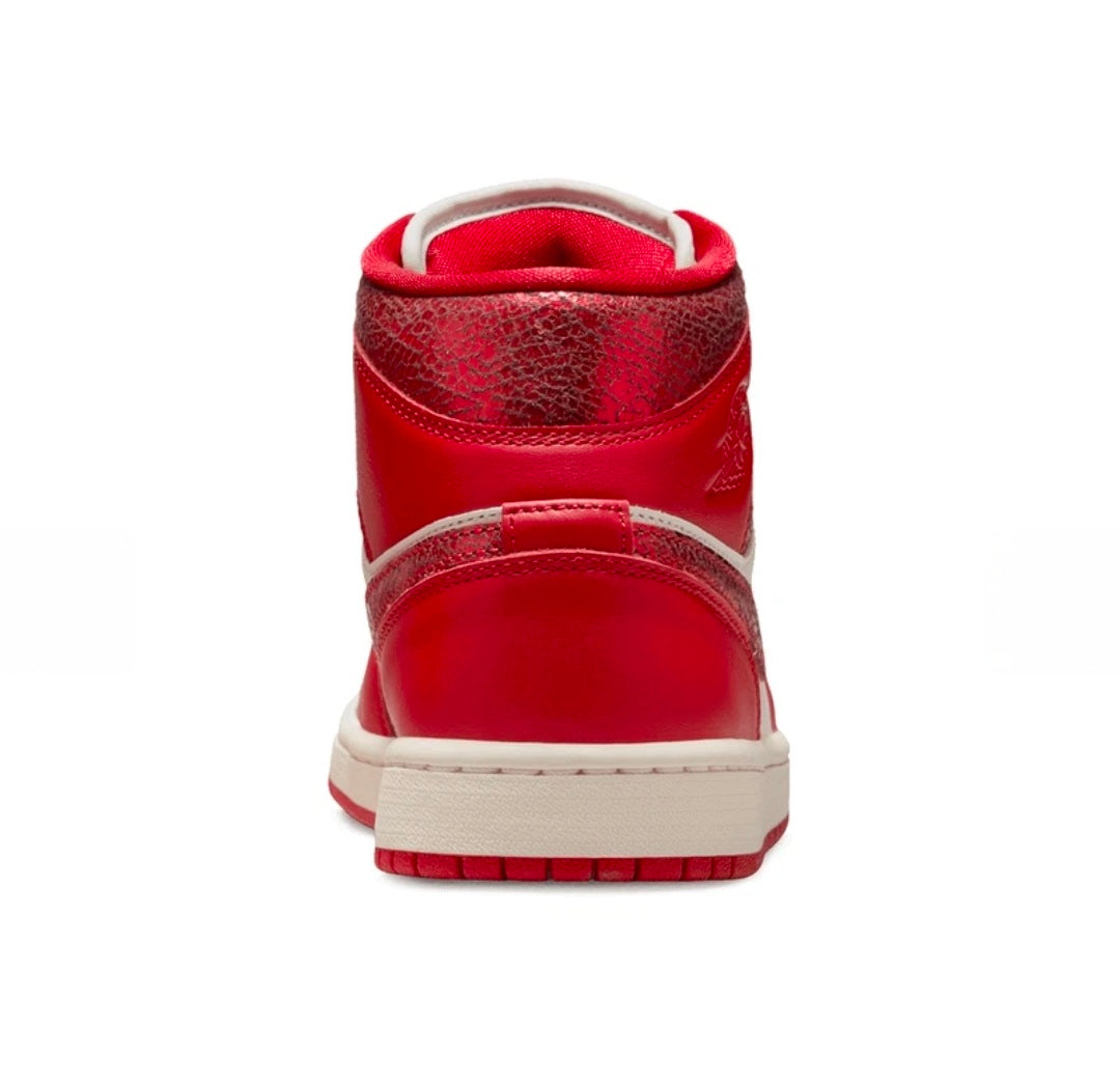 Nike Air Jordan 1 Mid Sail Metallic Red