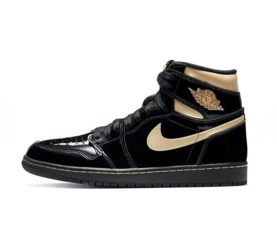 Nike Air Jordan 1 High OG Patent Black Gold